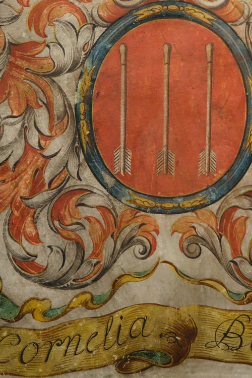 Painted Coat of Arms on Vellum, Flanders, 17th c.