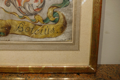 Painted Coat of Arms on Vellum, Flanders, 17th c.