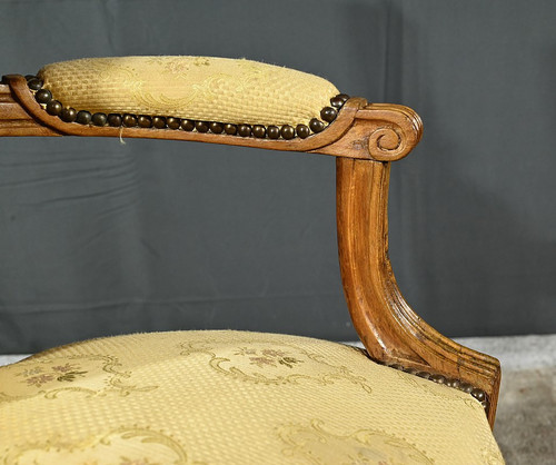 Pair of Cabriolet Armchairs in Solid Beech, Louis XVI style – Late 19th century