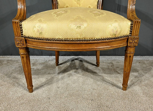 Pair of Cabriolet Armchairs in Solid Beech, Louis XVI style – Late 19th century