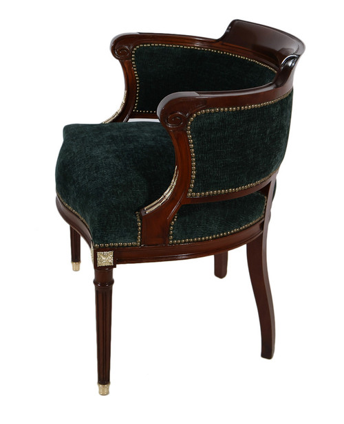 Louis XVI Style Office Armchair In Mahogany Late 19th Century