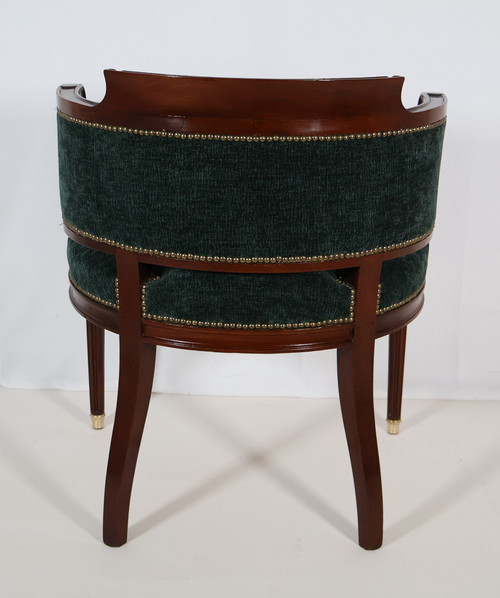 Louis XVI Style Office Armchair In Mahogany Late 19th Century