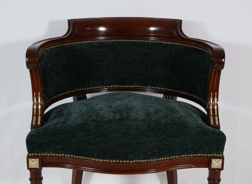 Louis XVI Style Office Armchair In Mahogany Late 19th Century