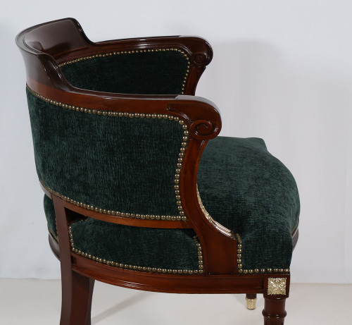 Louis XVI Style Office Armchair In Mahogany Late 19th Century