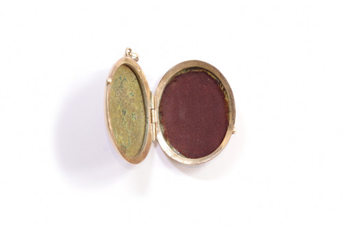 Enameled Swiss antique locket in 14k gold, victorian enamel locket pendant, christian pendant