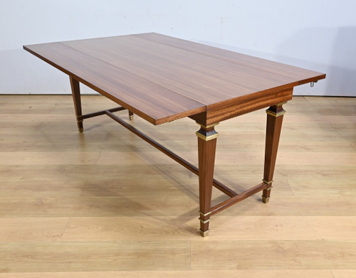 Important Shuttered Table in Sapelli Mahogany, Directoire style – 1970