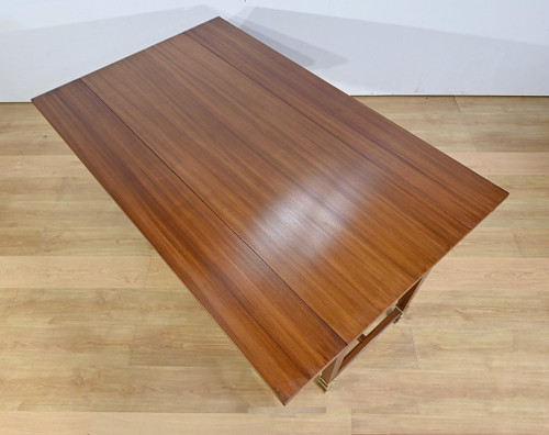 Important Shuttered Table in Sapelli Mahogany, Directoire style – 1970