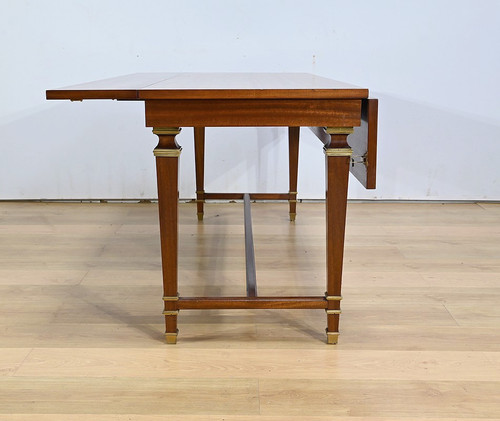 Important Shuttered Table in Sapelli Mahogany, Directoire style – 1970