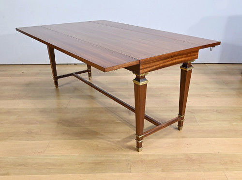 Important Shuttered Table in Sapelli Mahogany, Directoire style – 1970