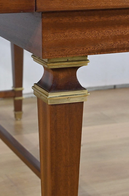 Important Shuttered Table in Sapelli Mahogany, Directoire style – 1970