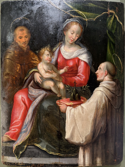 Virgin and Child Accompanied by Saints Francis and Benedict – 17th century