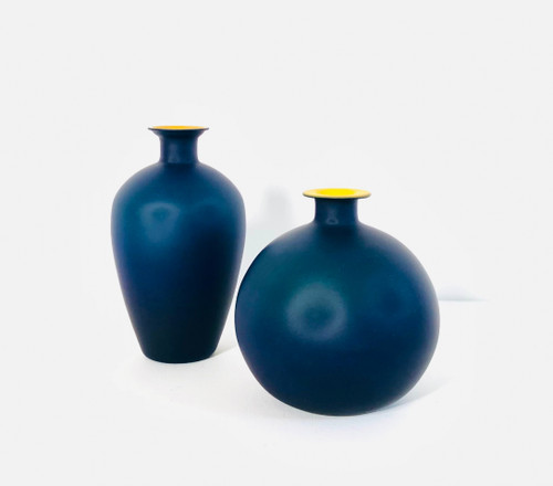 Murano glass vases in the style of Carlo Moretti, Italy 1970s