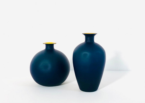 Murano glass vases in the style of Carlo Moretti, Italy 1970s