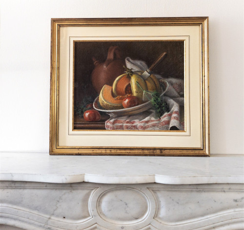 Nature Morte Pastel Par M. Lelièvre Daté 1914