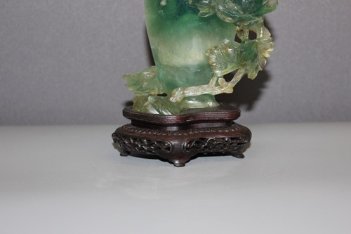 Vaso Coperto Di Fluorite Con Decorazioni Floreali, Asia