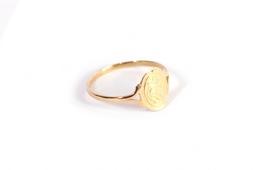 French Victorian pansy ring in 18k gold, Regional ring, Poitou, pansy flower, French regional ring