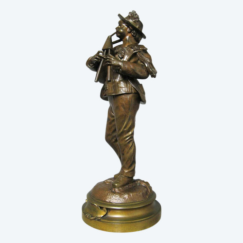 Bronze: Departure for the Wedding. Bagpiper.