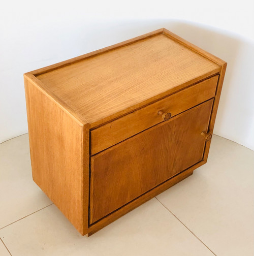 Oak bedside tables (x2); Italy 60s