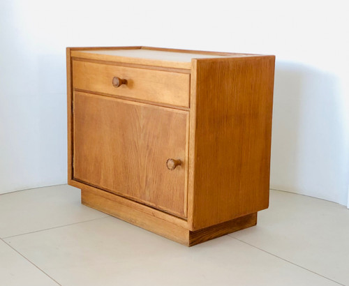 Oak bedside tables (x2); Italy 60s