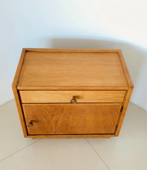 Oak bedside tables (x2); Italy 60s