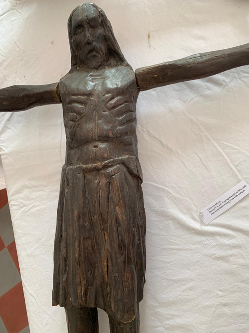 Large rustic Romanesque Christ