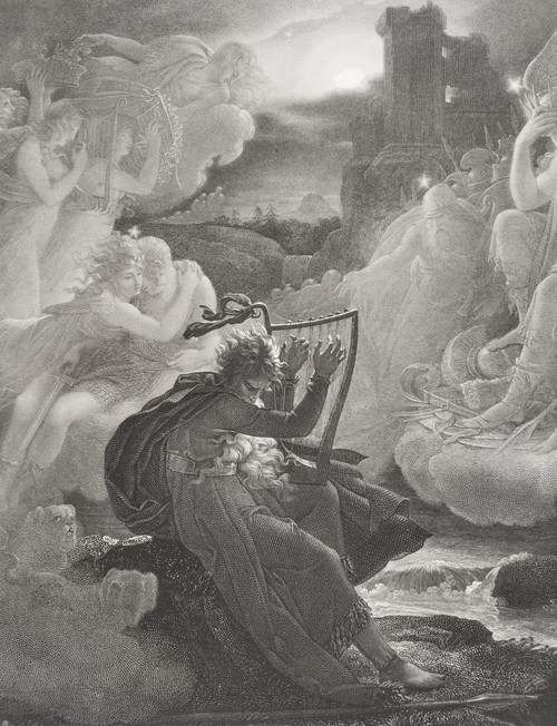 Ossian Gravure d'Après François Gérard 19ème