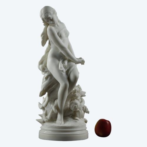 MARBLE GROUP OF VENUS AND CUPID BY MATHURIN MOREAU (1822-1912)