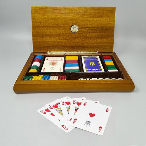 1970s Original Gorgeous Playing Cards Box by Piero Fornasetti in Excellent condition. Made in Italy