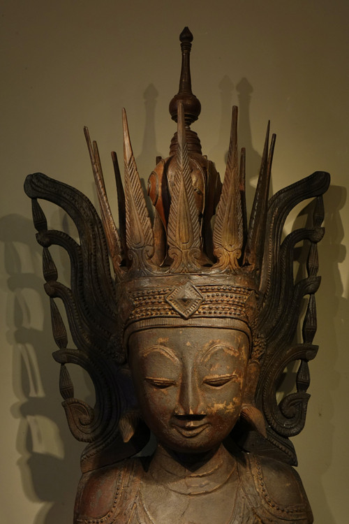 Buddha In Lacquered Wood, Shan States, Burma, Partly 18th C.