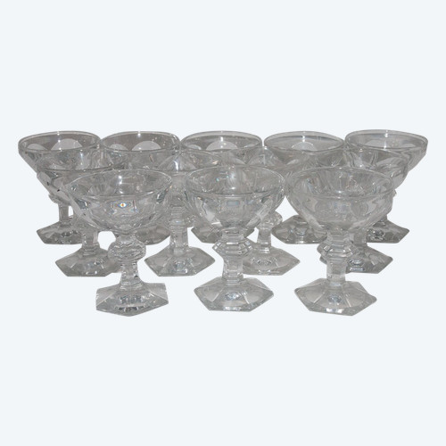 Serie von 12 Baccarat-Champagnergläsern, Modell Harcourt