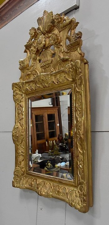  Petit Miroir en Bois Doré, style Régence - Fin XIXe 