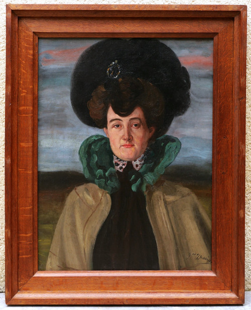 Francisco ITURRINO GONZALES, Portrait of Mauricia de Thiers with a hat