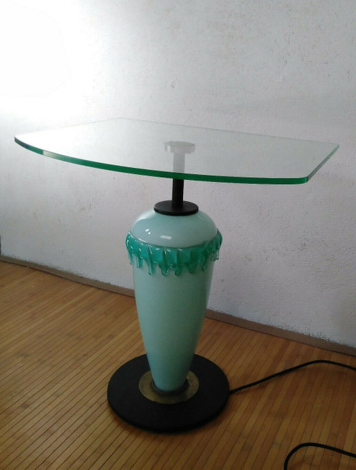 Murano glass pedestal table lamp