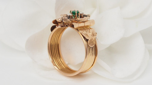 Large late 19th-century ring in rose gold