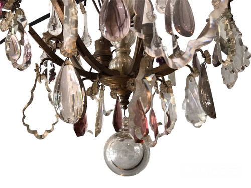 19th century 8-light crystal chandelier