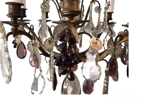 19th century 8-light crystal chandelier