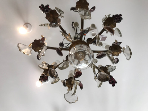 19th century 8-light crystal chandelier