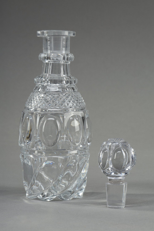 CHARLES X PERIOD LIQUOR SERVICE IN GILT BRONZE AND CUT CRYSTAL