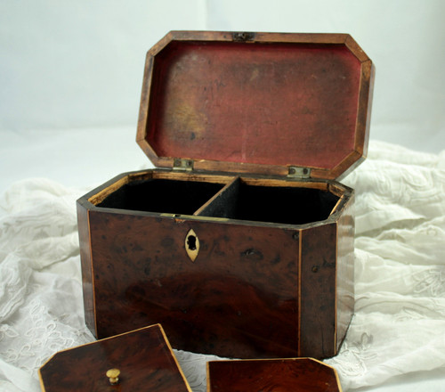 19th century mahogany burr veneer box