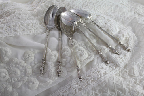 6 solid silver teaspoons early 20th century