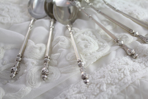 6 solid silver teaspoons early 20th century