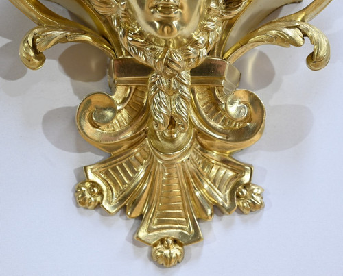 Important gilt bronze wall lamp, Maison Prosper Roussel - Mid-19th century