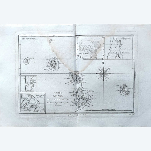 Carte Des Isles De La Société - Rigobert Bonne - 1787