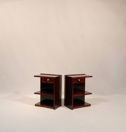 Art Deco bedside tables in Rosewood