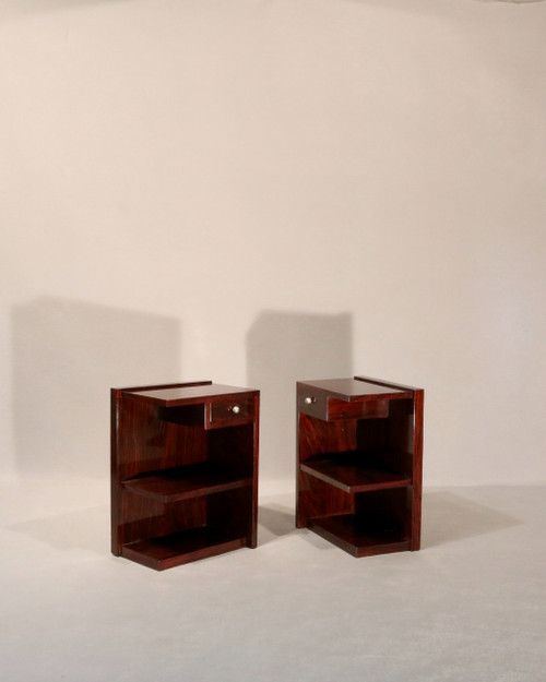 Art Deco bedside tables in Rosewood