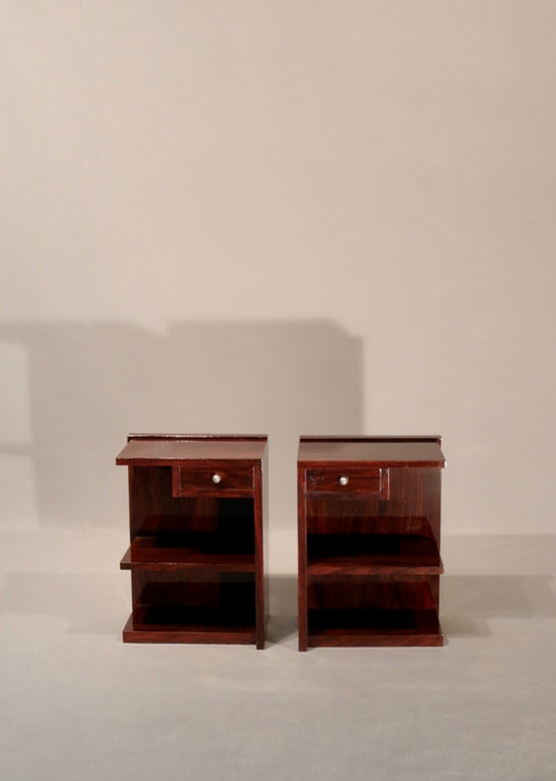 Art Deco bedside tables in Rosewood