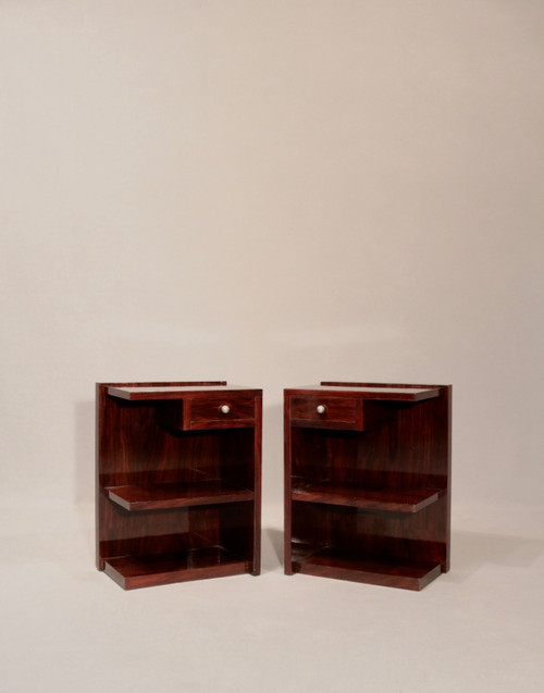 Art Deco bedside tables in Rosewood