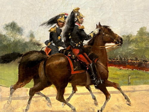 Albert Bligny (1849-1908) Le Défilé Militaire - Huile Sur Toile 