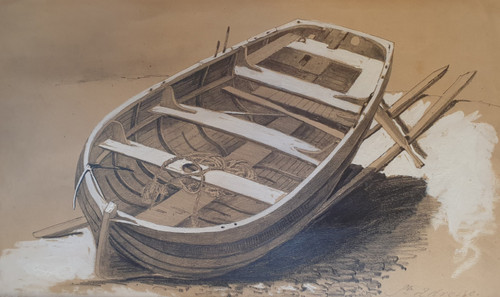 Mid-nineteenth century French school - Study of a boat