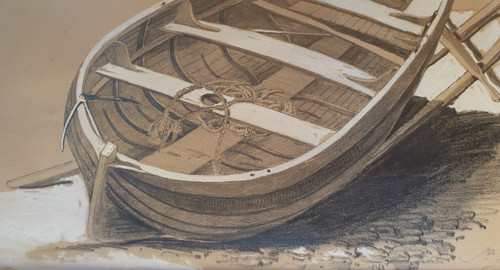 Mid-nineteenth century French school - Study of a boat